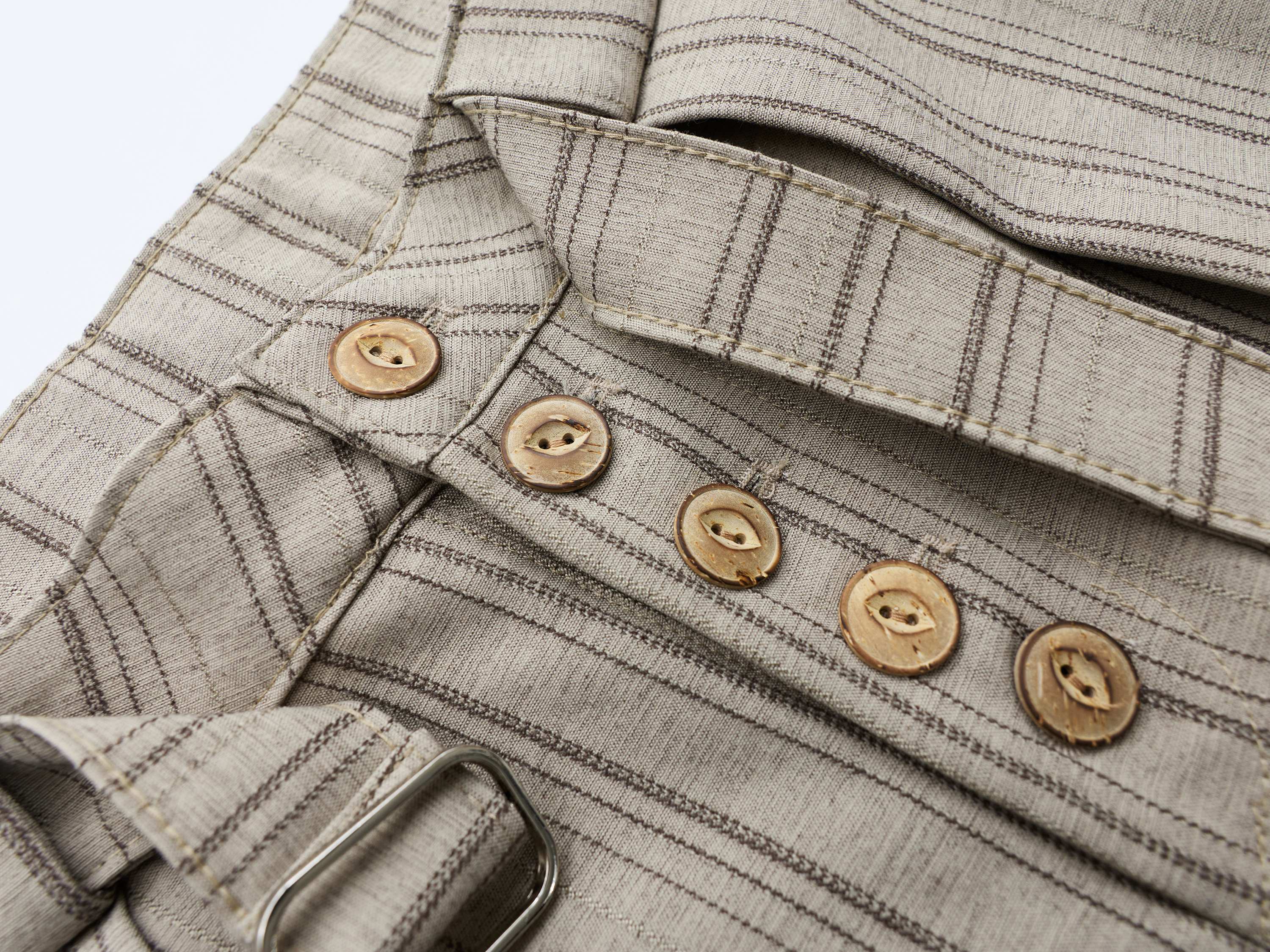 Deconstructed Pinstripe Wide-Leg Trousers | Vintage Tailored
