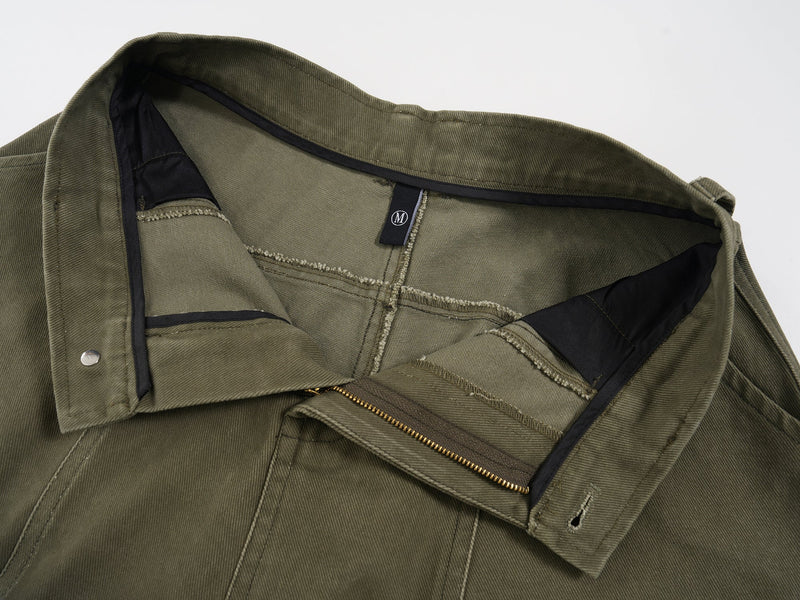 Curved-Cut Barrel Leg Pants | Heavyweight Cotton Trousers