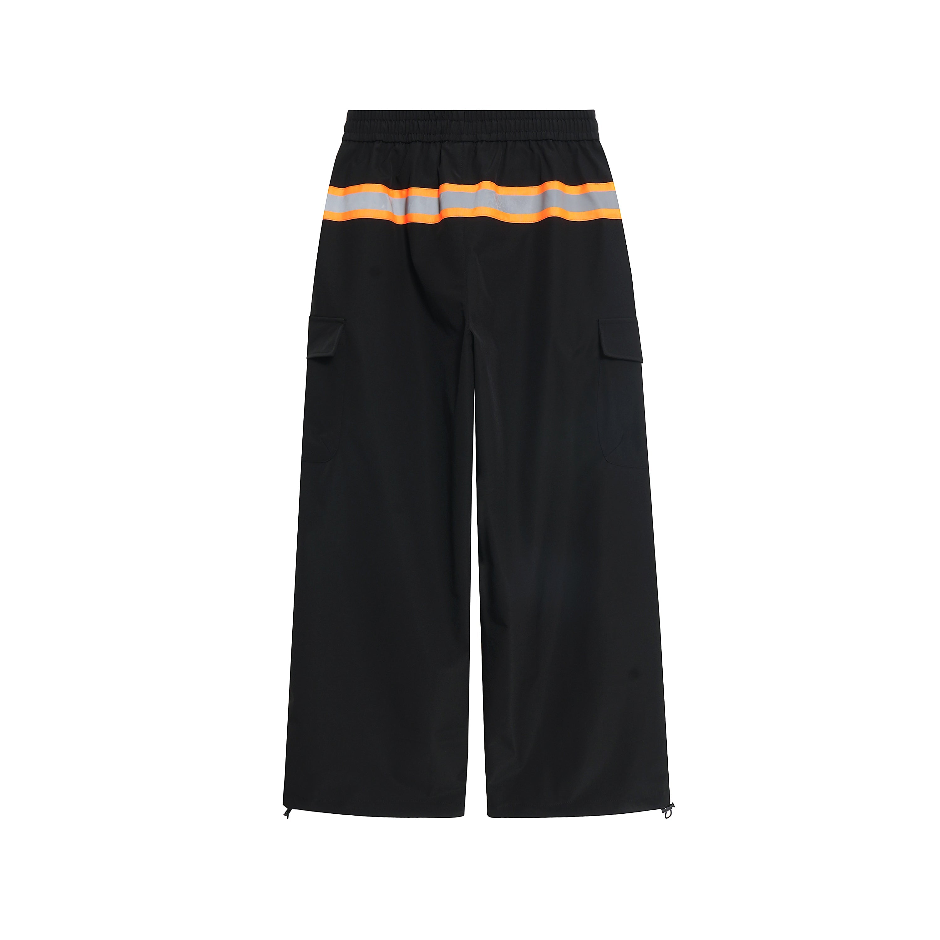 Omirad Reflective Trim Wide-Leg Cargo Pants | Black