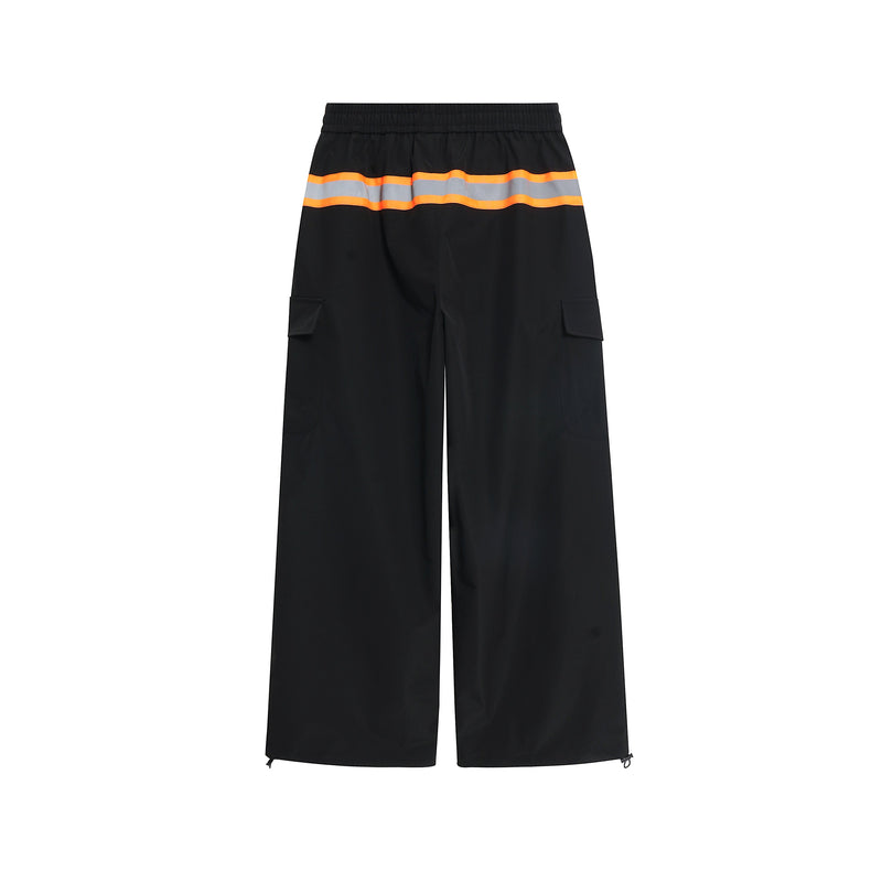 Omirad Reflective Trim Wide-Leg Cargo Pants | Black