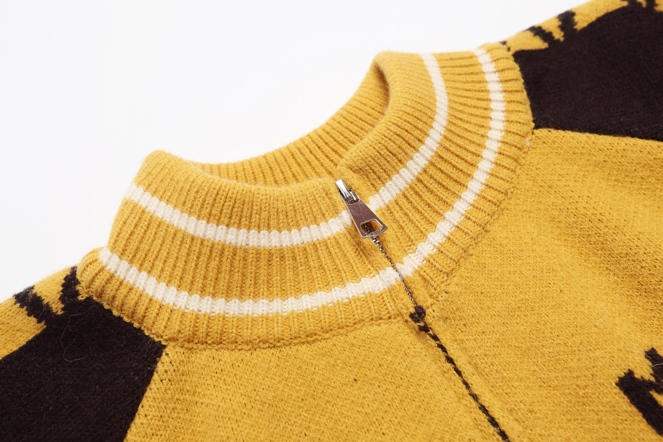 Retro Varsity Zip Knit Jacket | MAFA 90 Streetwear Cardigan