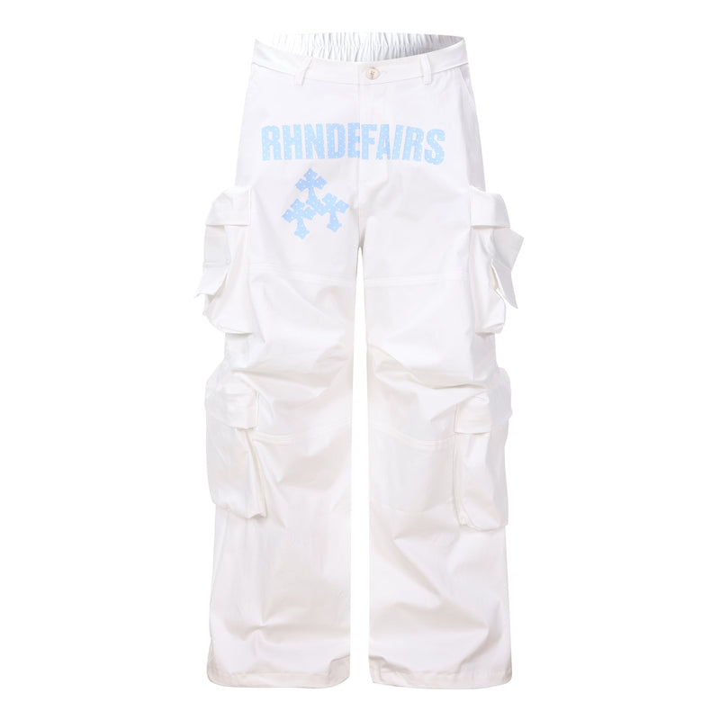 Rhndefairs Graphic Cargo Wide-Leg Pants | Street Style