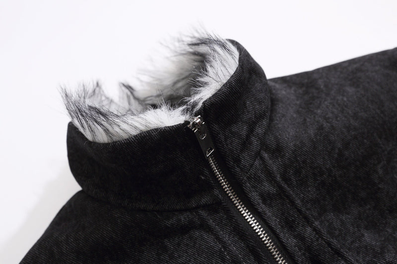 Omirad Vintage Toggle Cotton Jacket | Faux Fur Collar