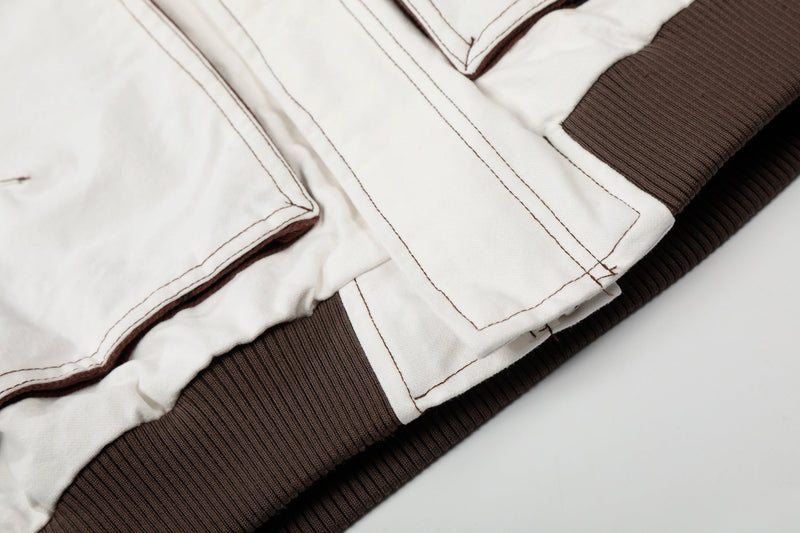 Omirad Sketch Detail Bomber Jacket | Contrast Collar Cotton