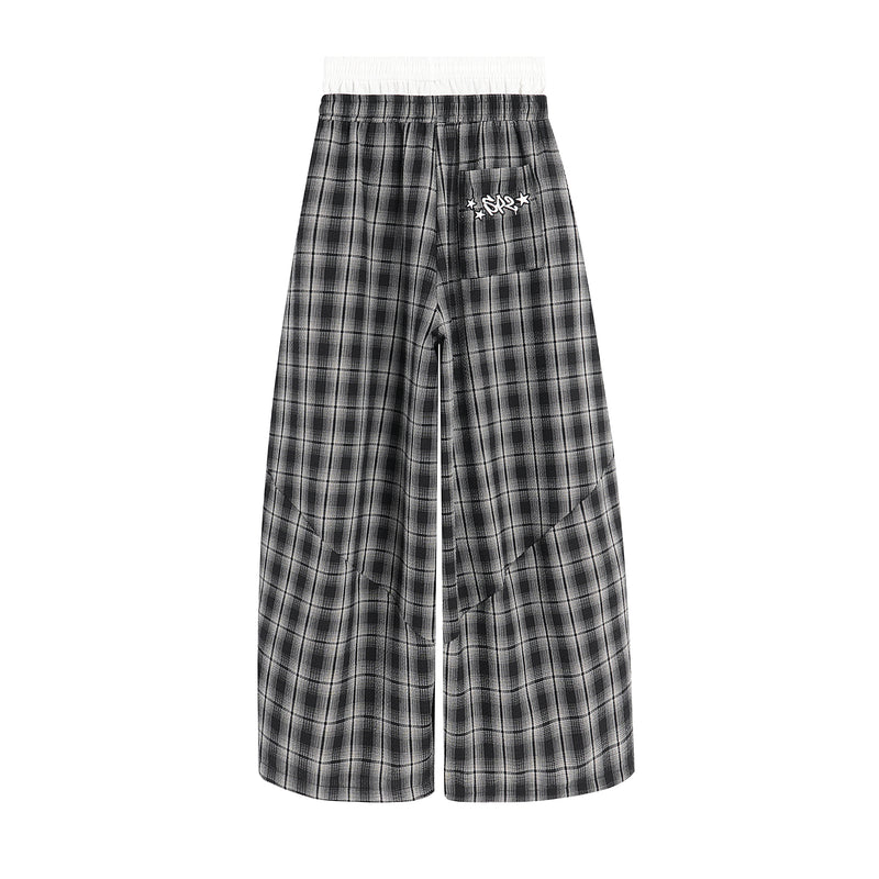 Omirad Plaid Wide-Leg Track Pants | Vintage Streetwear