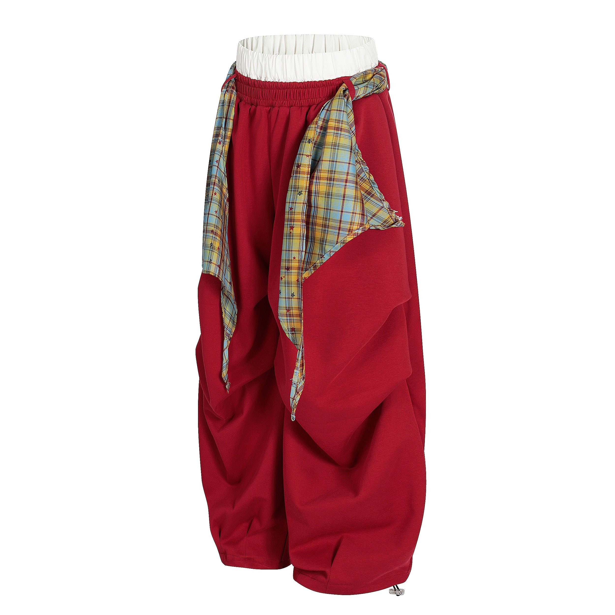 Plaid Drape Stacked Pants | Avant-Garde Streetwear