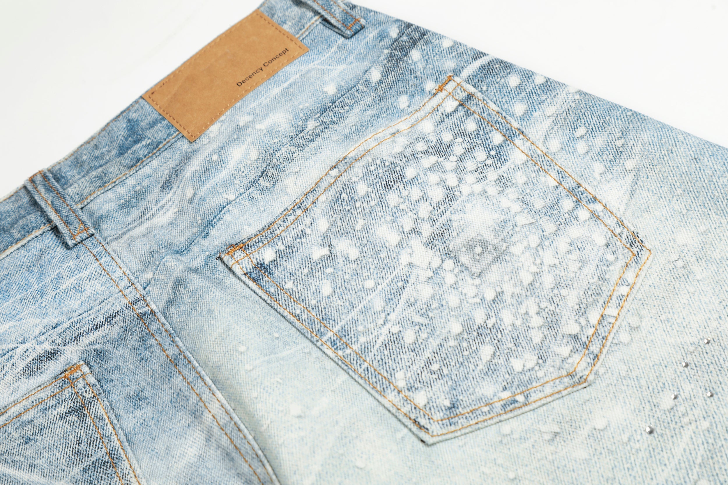Omirad Ice Web Wide-Leg Jeans | Frosted Spiderweb Denim