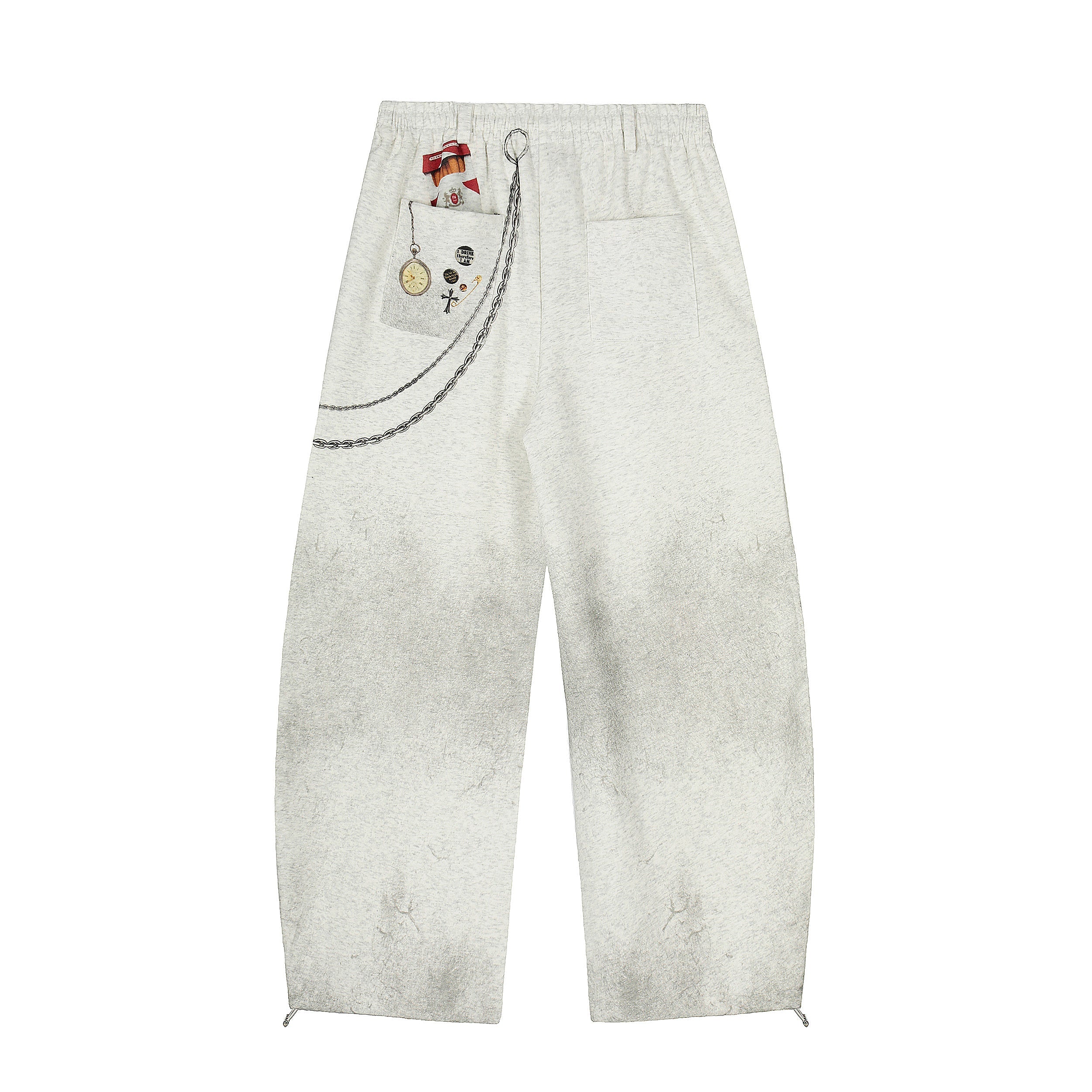 Retro Gadget Print Sweatpants | Y2K Chain Graphic Joggers