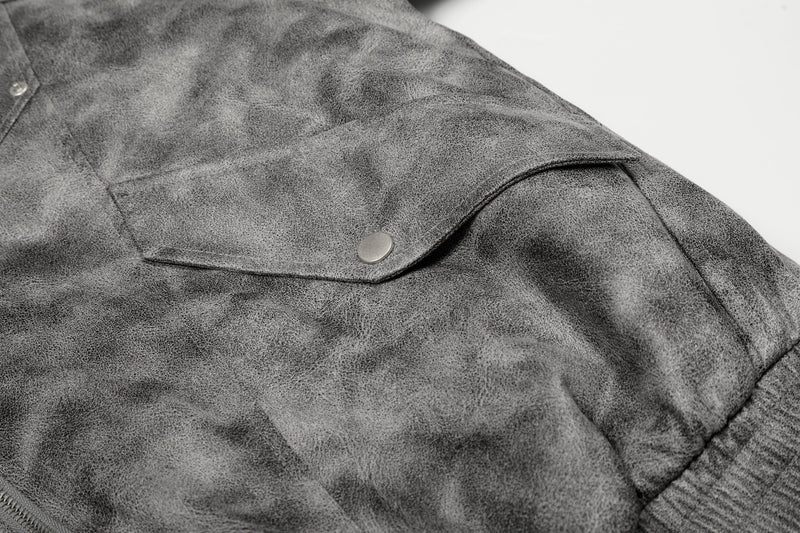 Washed Faux-Fur Hooded Bomber Jacket | Streetwear Winter Coat