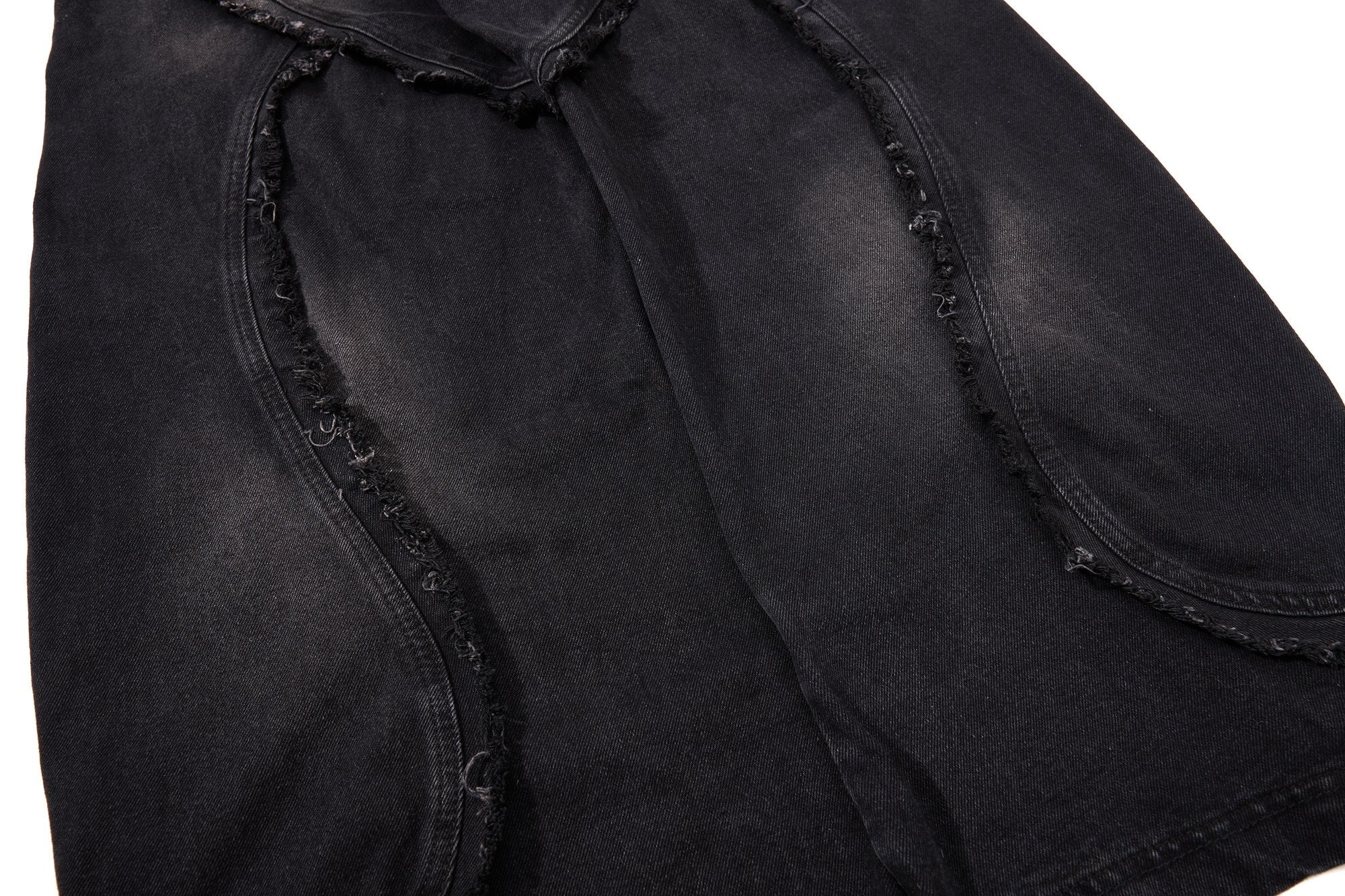 Distressed Panel Wide-Leg Denim Jeans | Deconstructed Streetwear