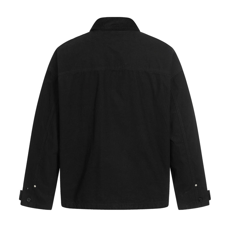 Metal Toggle Cotton Work Jacket | Utility Streetwear