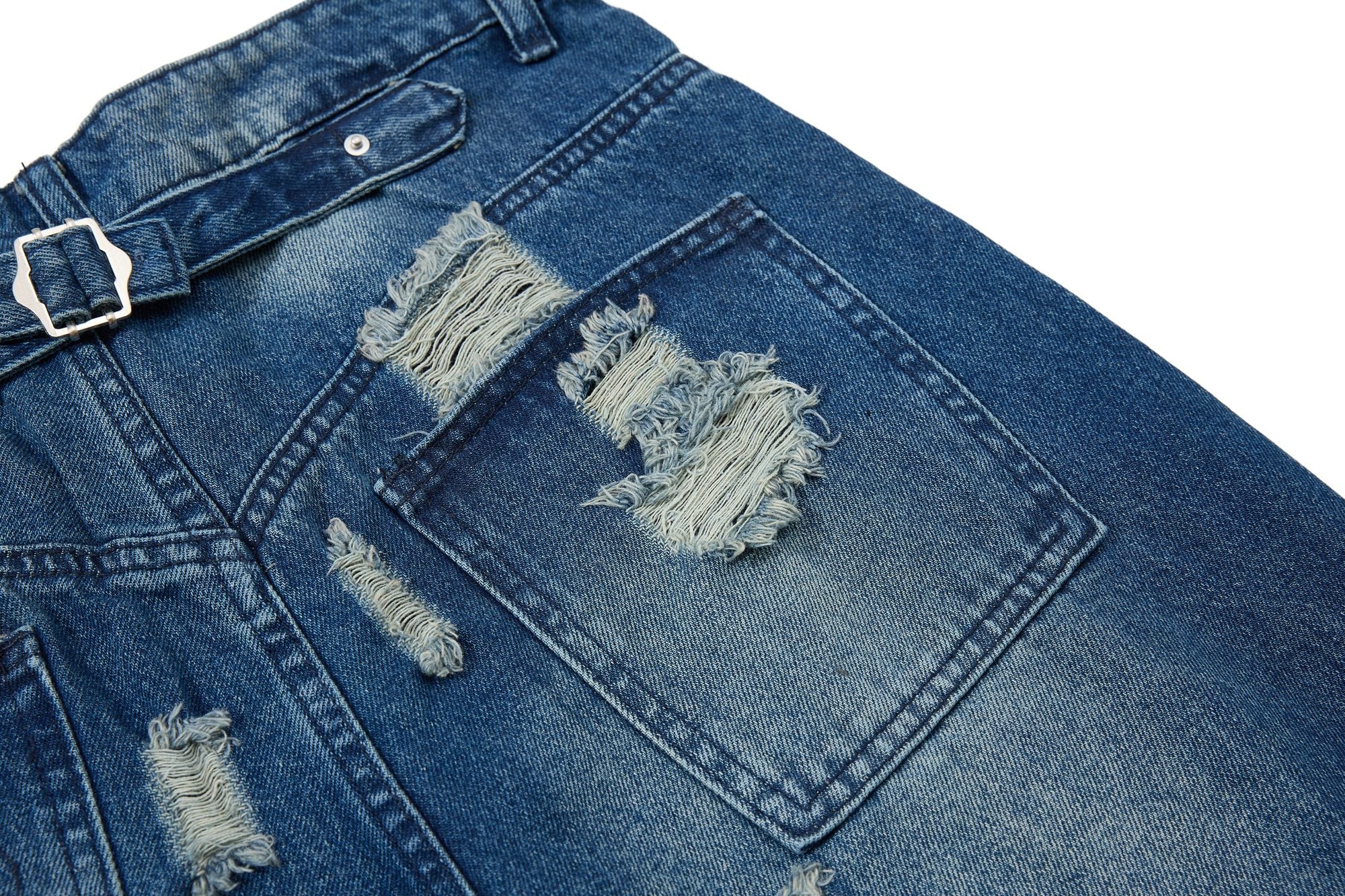 Omirad Distressed Wide-Leg Jeans | Oversized Ripped Denim