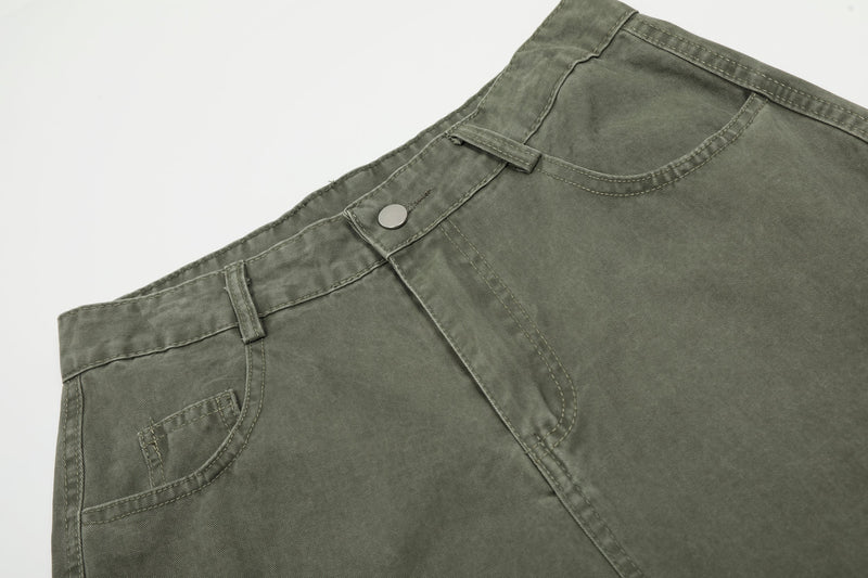 Omirad Heavy-Wash Wide-Leg Cargo Pants | Oversized Streetwear