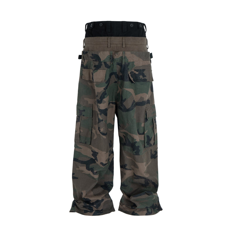 Omirad Double-Waist Camo Cargo Pants | Wide Leg Streetwear
