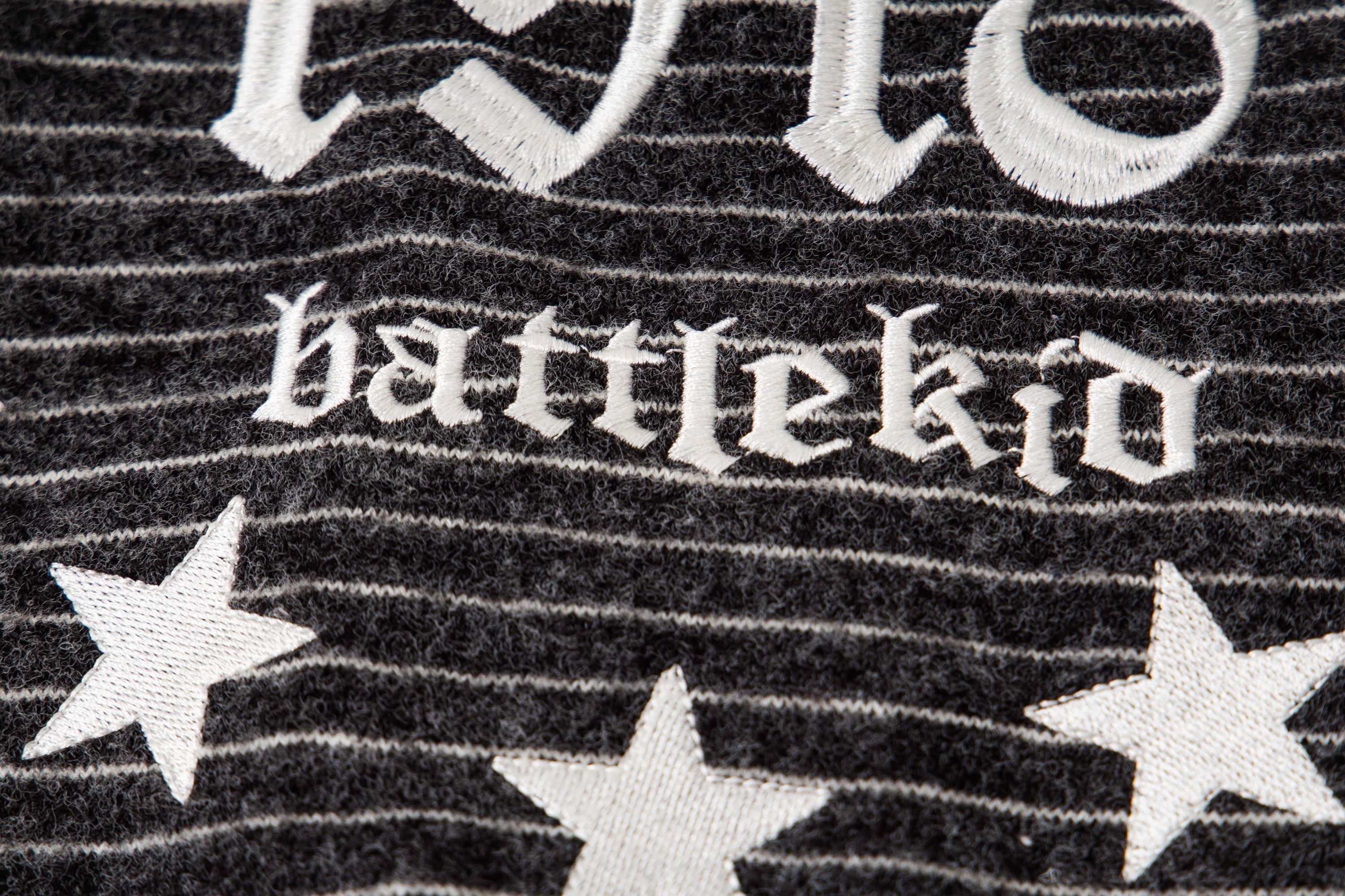 Battlekid Striped Knit Zip Hoodie | Vintage Athletic Style