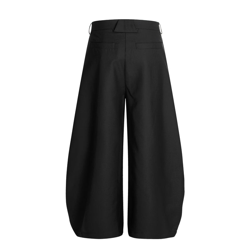 Omirad Pleated Barrel-Leg Trousers | Wide Leg Tailored Pants