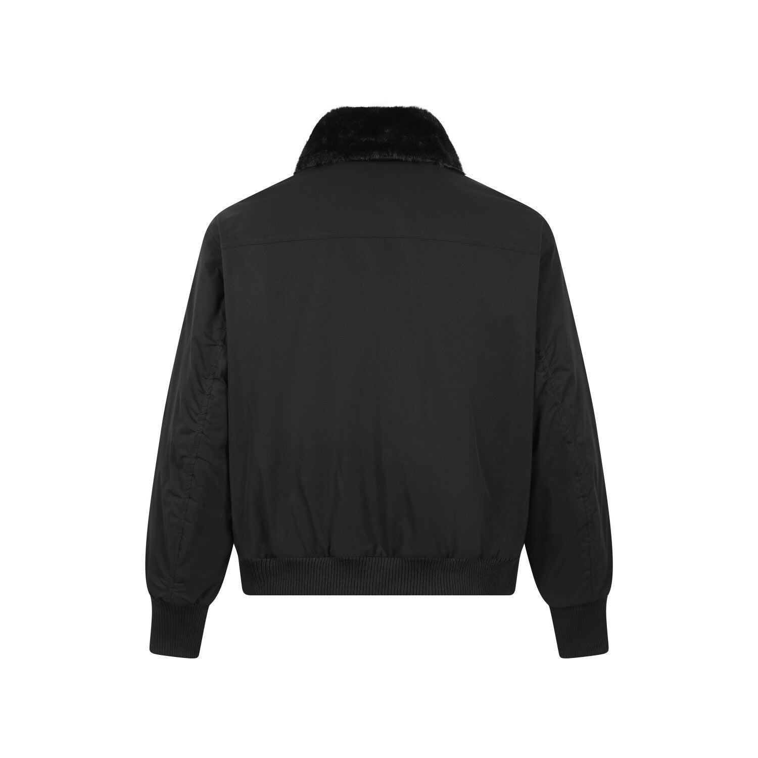 Taele Plus Aviation Patch Bomber Jacket with Fur Collar