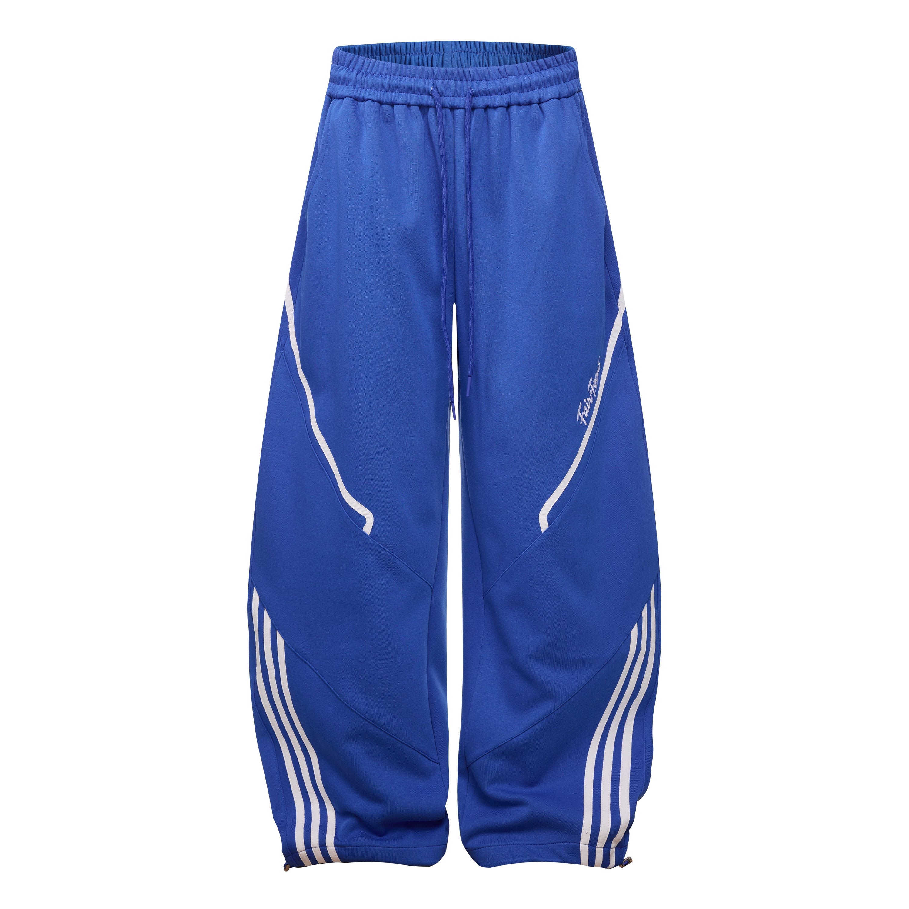 Curved Stripe Track Pants | Wide Leg Streetwear Sweatpants