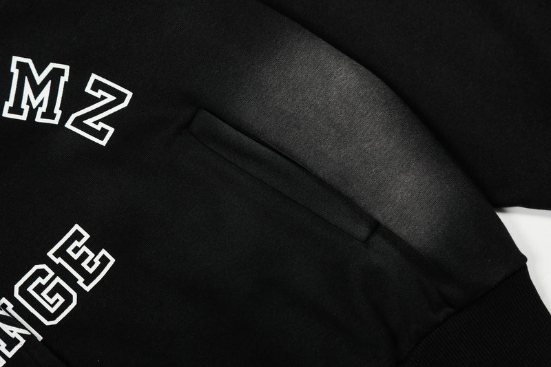 Omirad Change Spray-Fade Snap-Button Varsity Hoodie Jacket