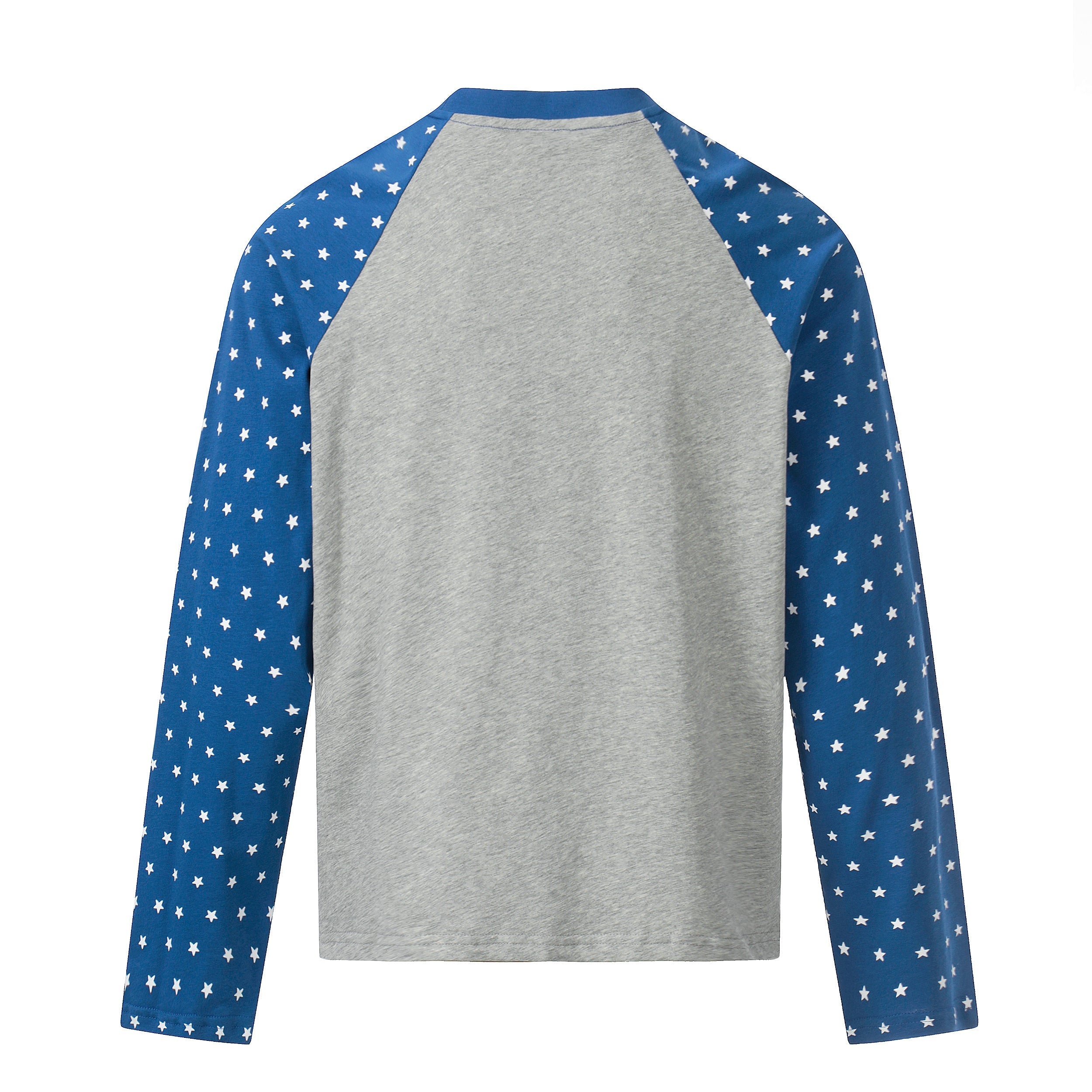 I Love EMO Raglan Long Sleeve Tee | Star-Pattern Contrast Sleeves