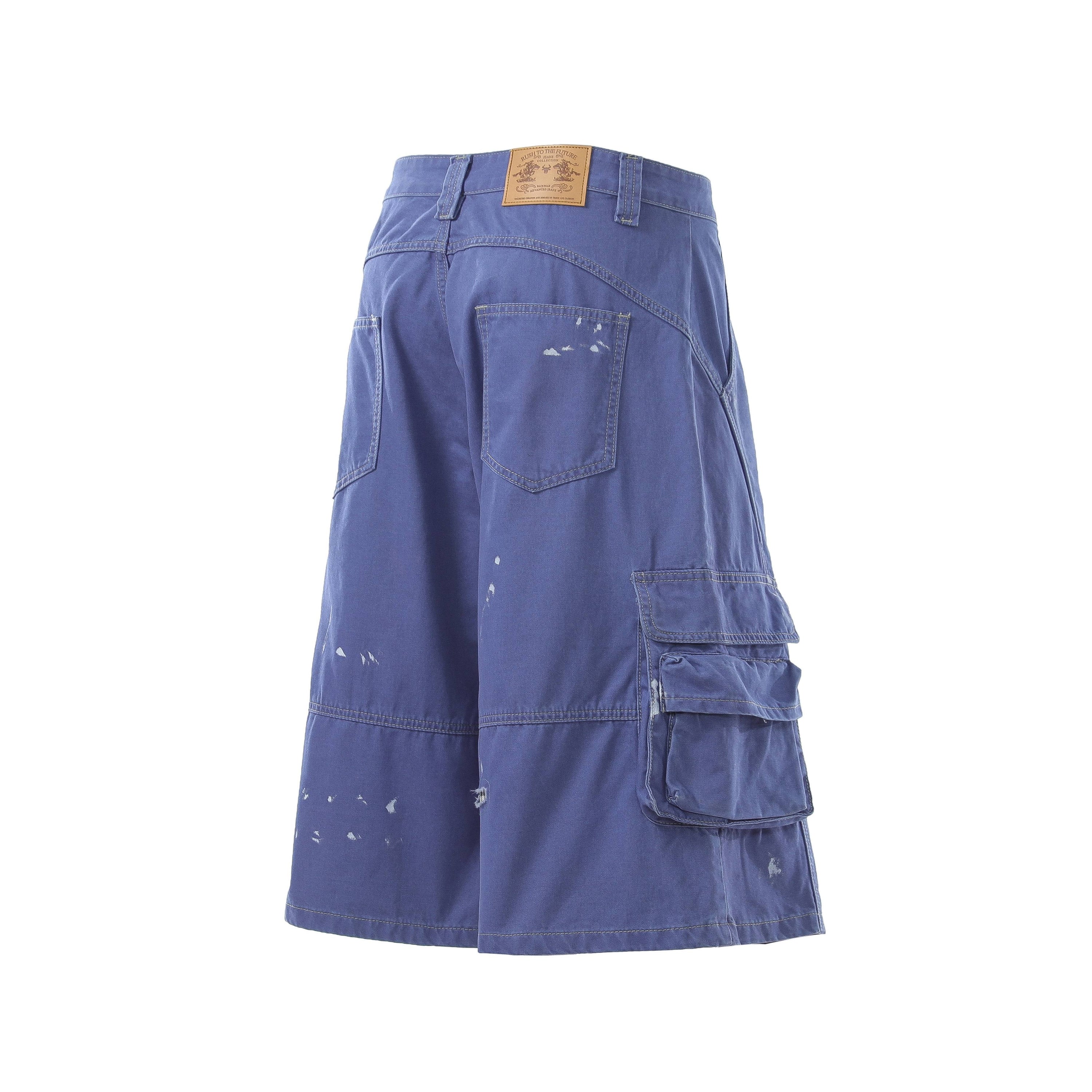 Omirad Distressed Utility Cargo Shorts | Wide-Leg Fit