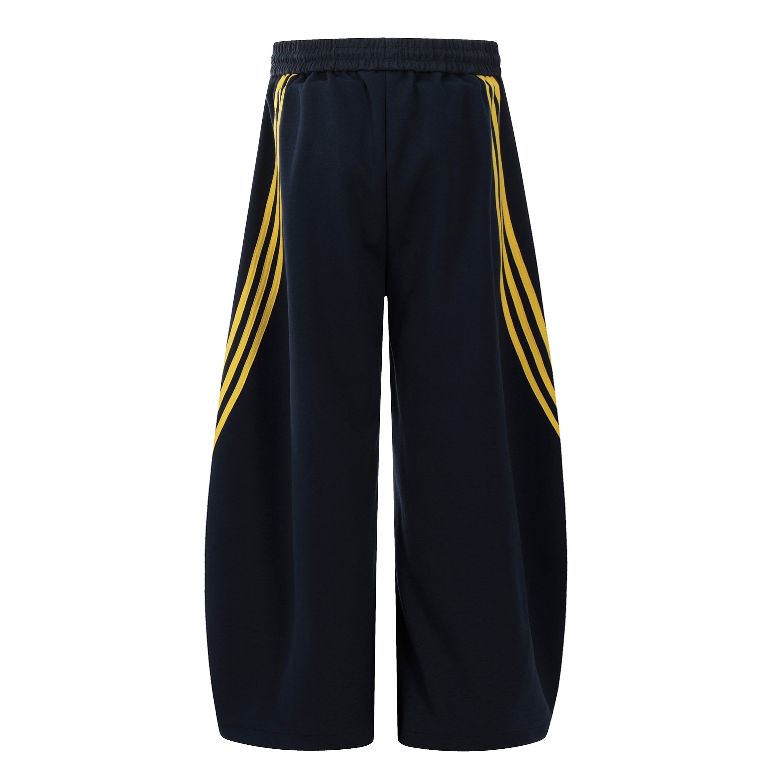 Curved Stripe Wide-Leg Sweatpants | Streetwear Track Pants