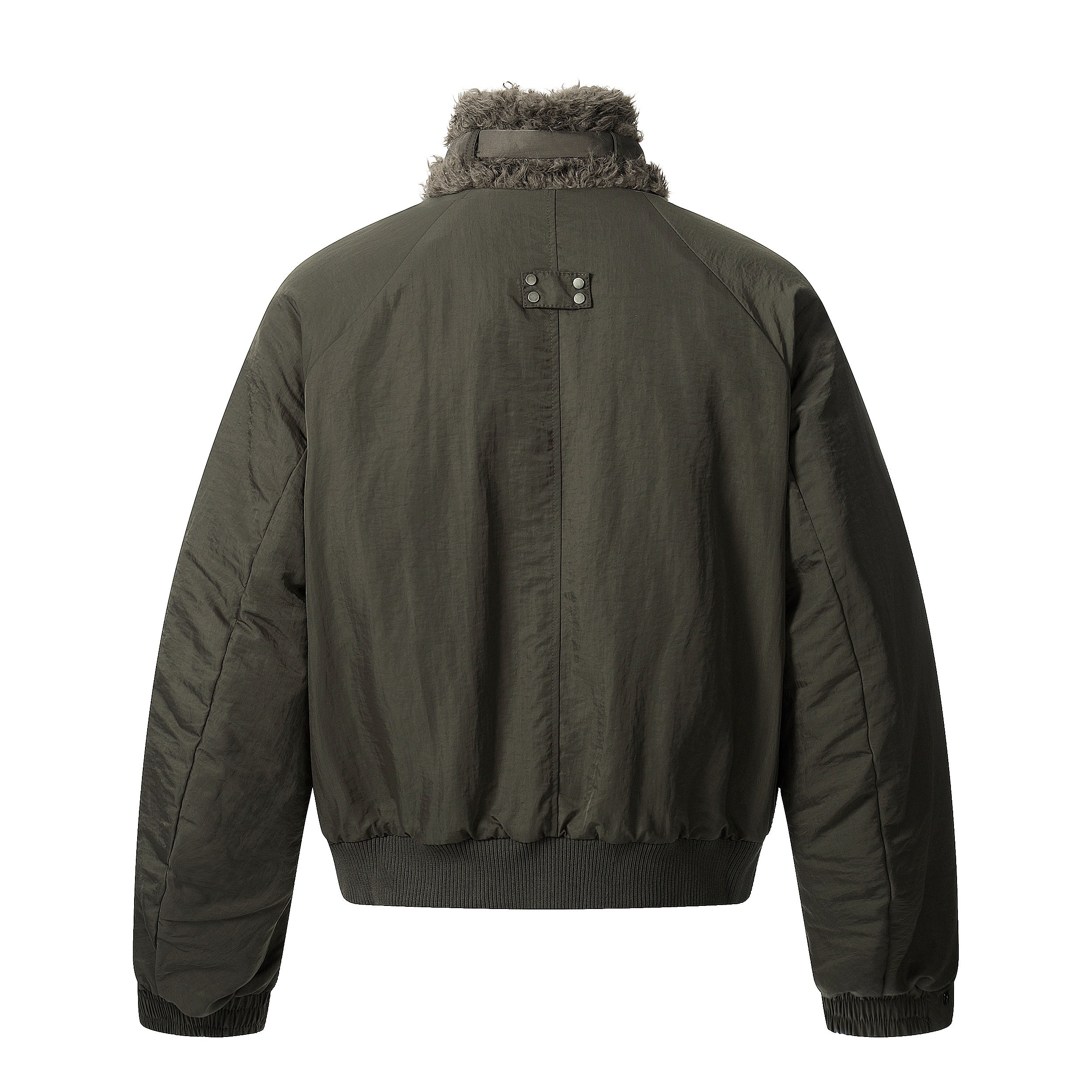Faux Fur Collar Bomber Jacket | Military Streetwear