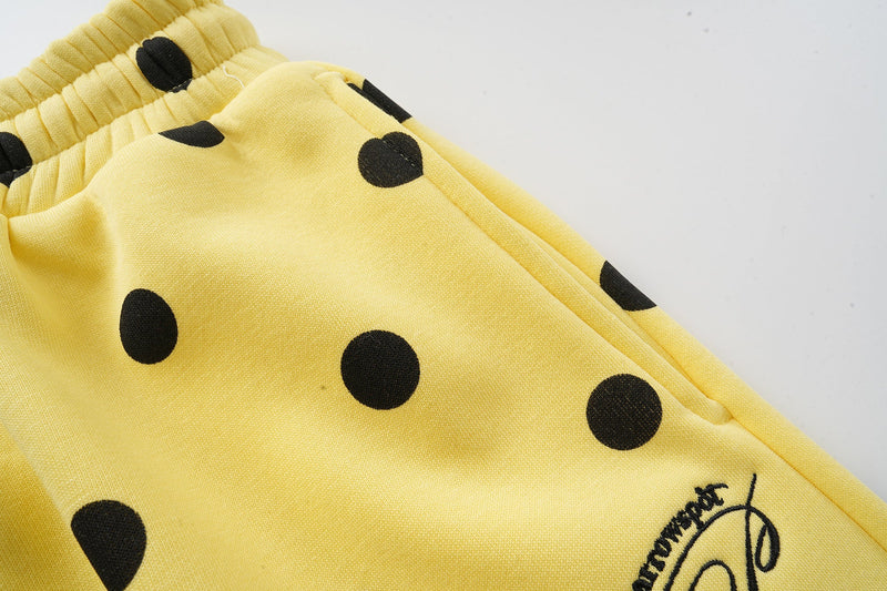 Omirad Polka Dot Wide-Leg Pants | Yellow & Black Cotton