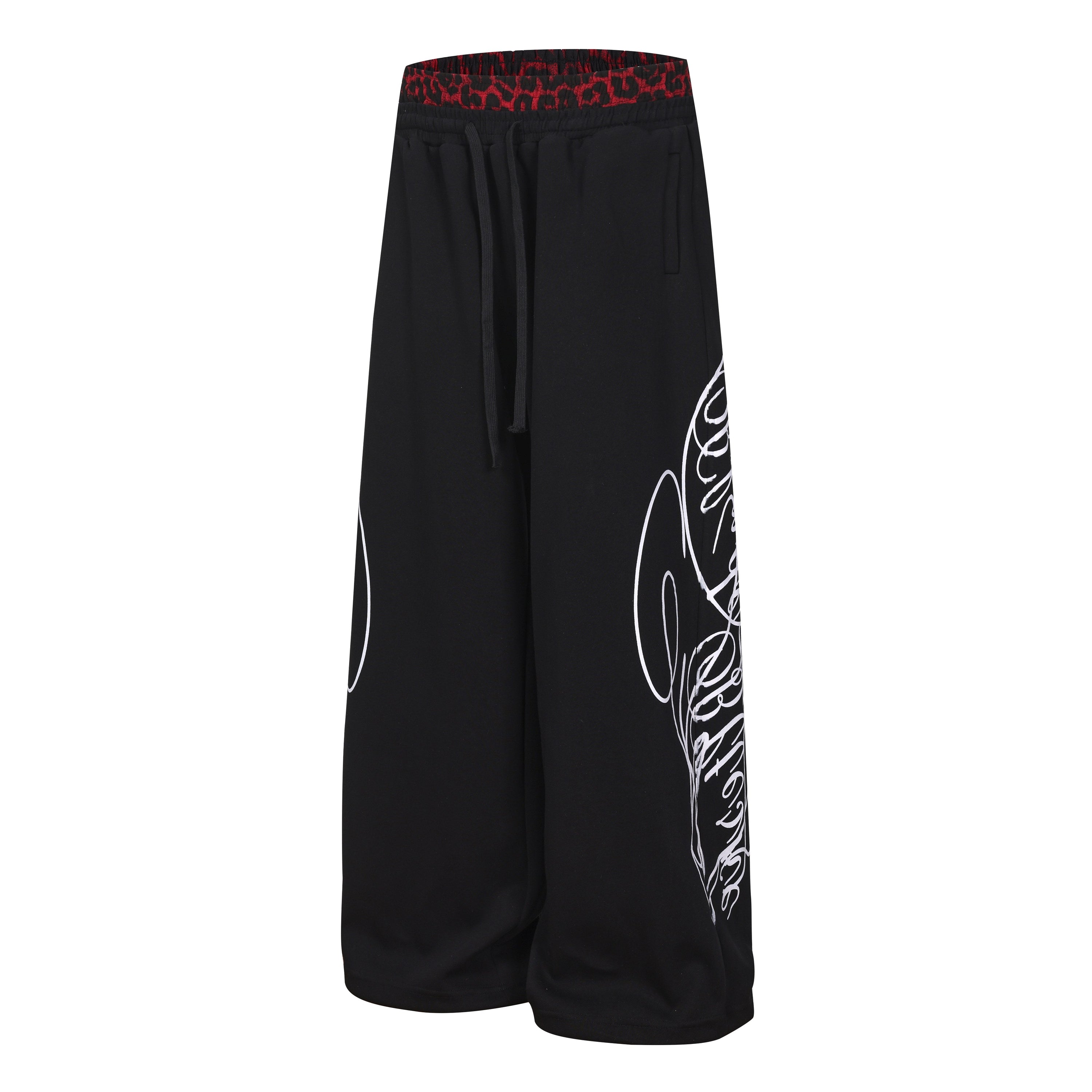 Omirad Leopard Panel Sweatpants | Wide-Leg Streetwear