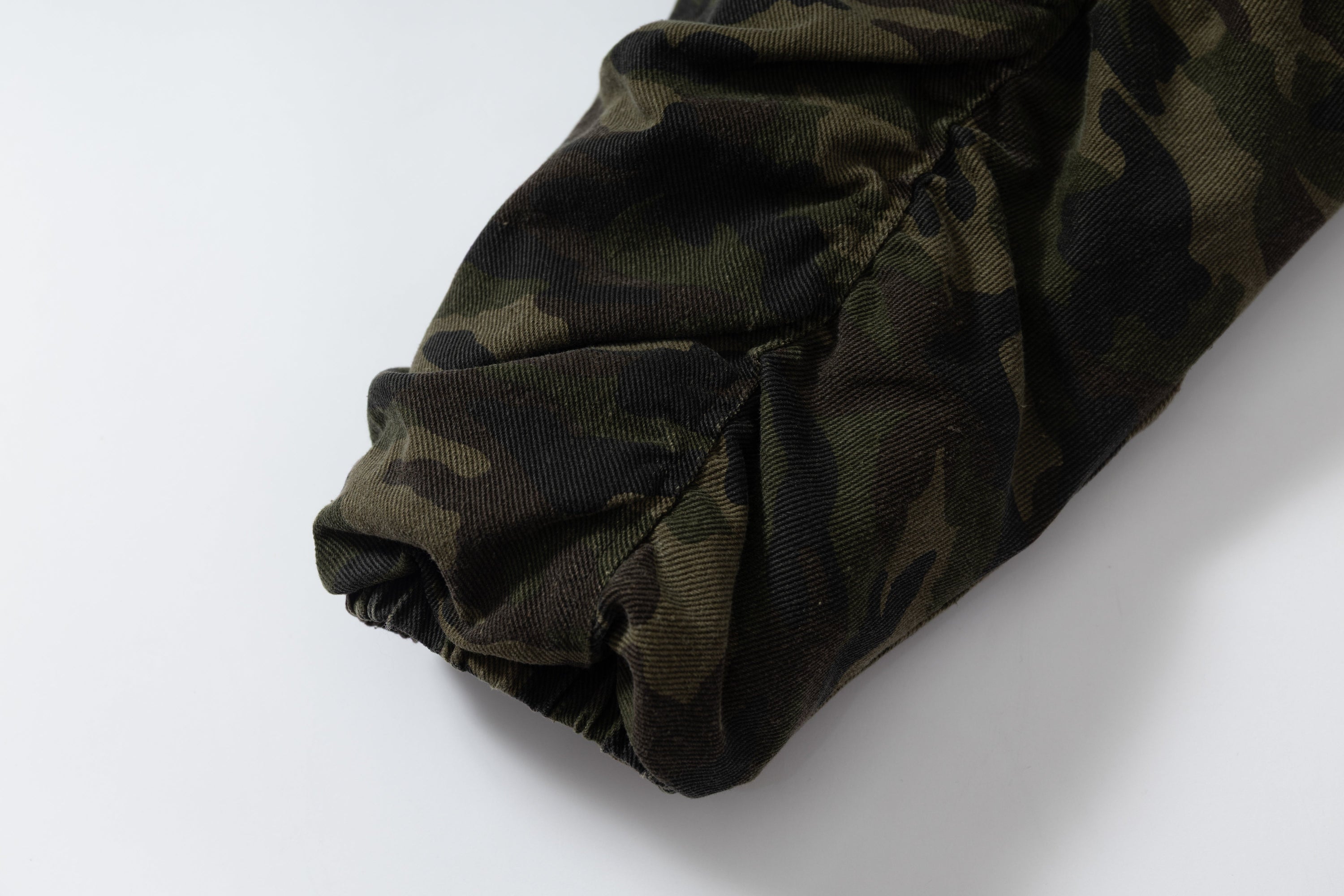 Omirad Camo Hook Detail Distressed Bomber Jacket with Hood