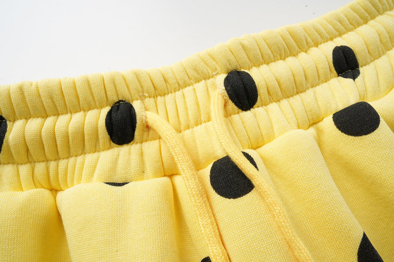 Omirad Polka Dot Wide-Leg Pants | Yellow & Black Cotton