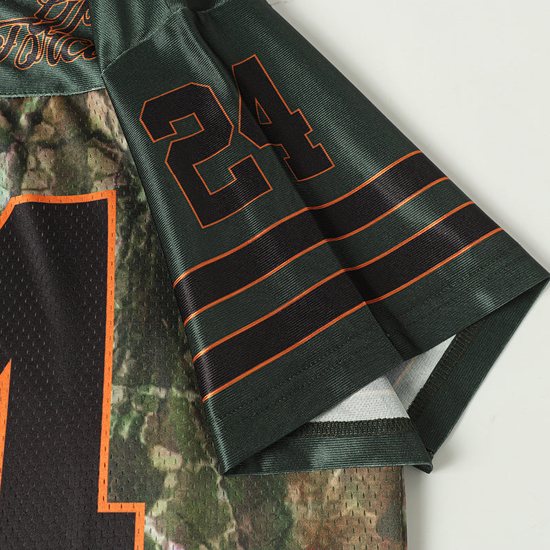 Camo Number Football Jersey | Streetwear Sports Jersey #24
