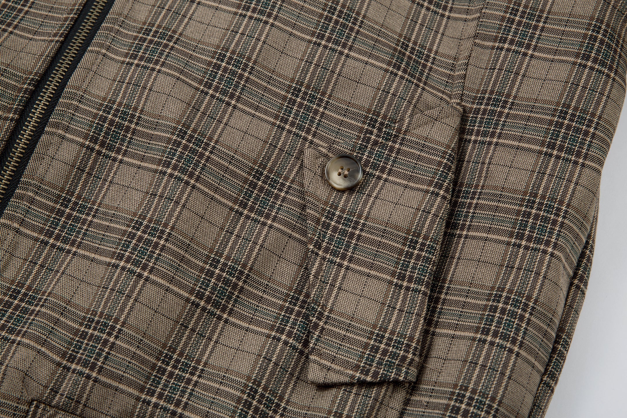 Vintage Plaid Stand-Collar Zip Jacket | Retro Check Pattern
