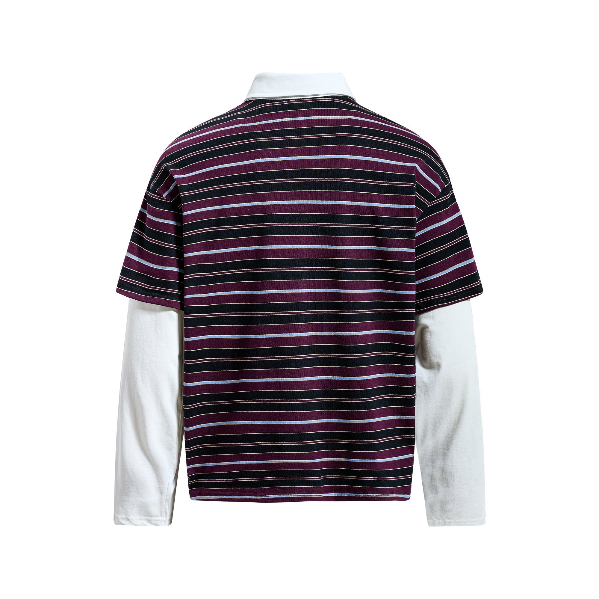 Striped Graphic Layered Polo Shirt | Retro Streetwear
