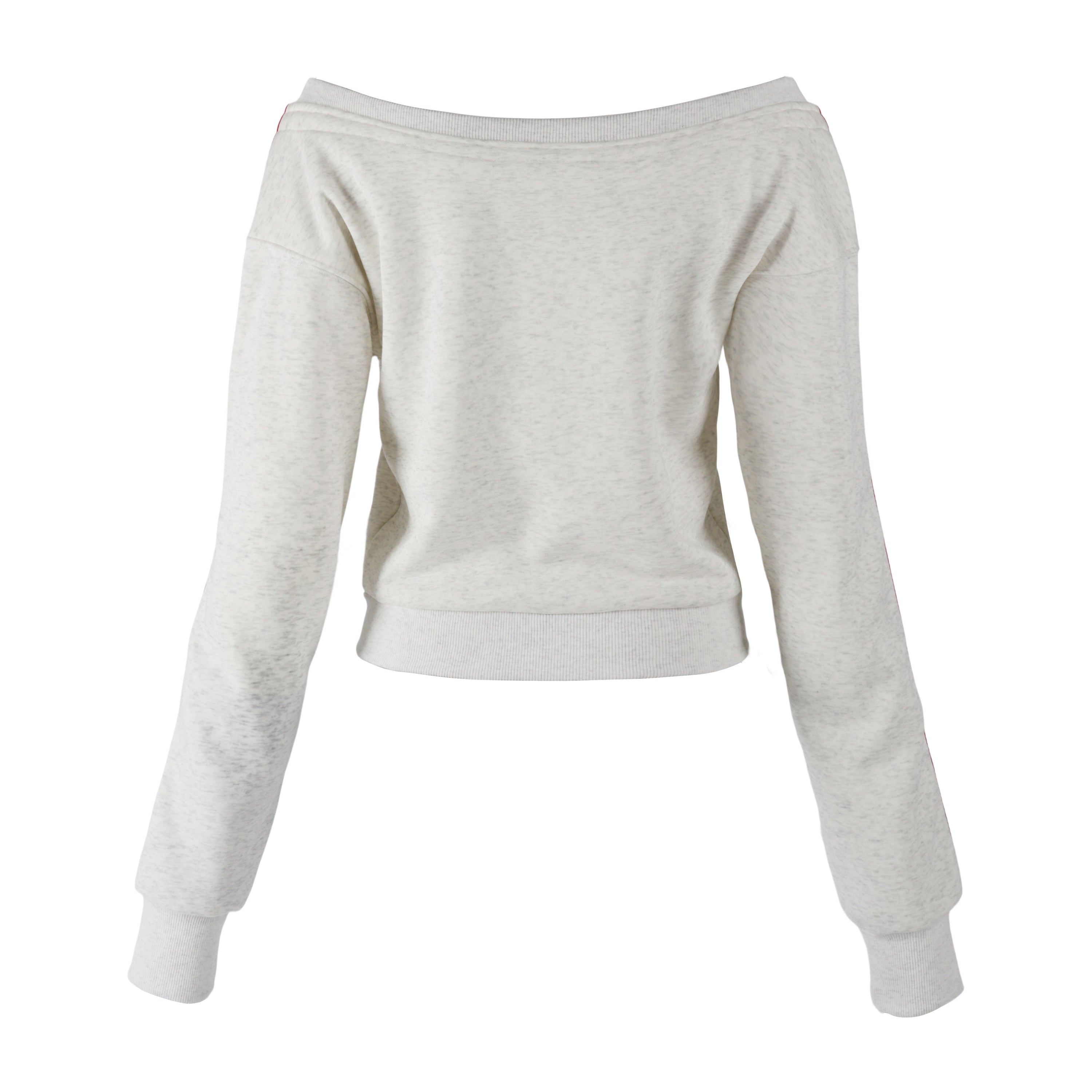 Y2K Off-Shoulder Zip Hoodie | Red Star Cropped Sweatshirt