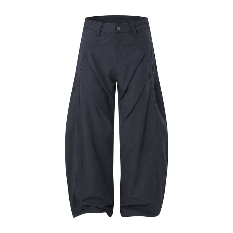 3D Curved Panel Wide-Leg Pants | Sculptural Streetwear