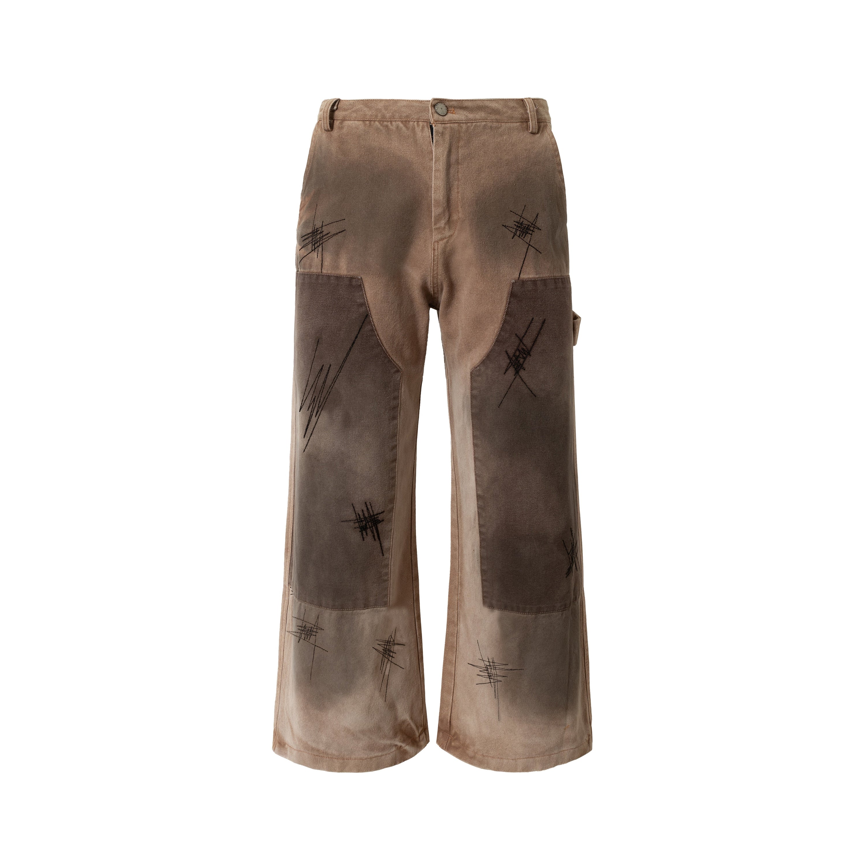 Omirad Spray-Dye Patchwork Wide-Leg Cargo Jeans | SEAKOFF