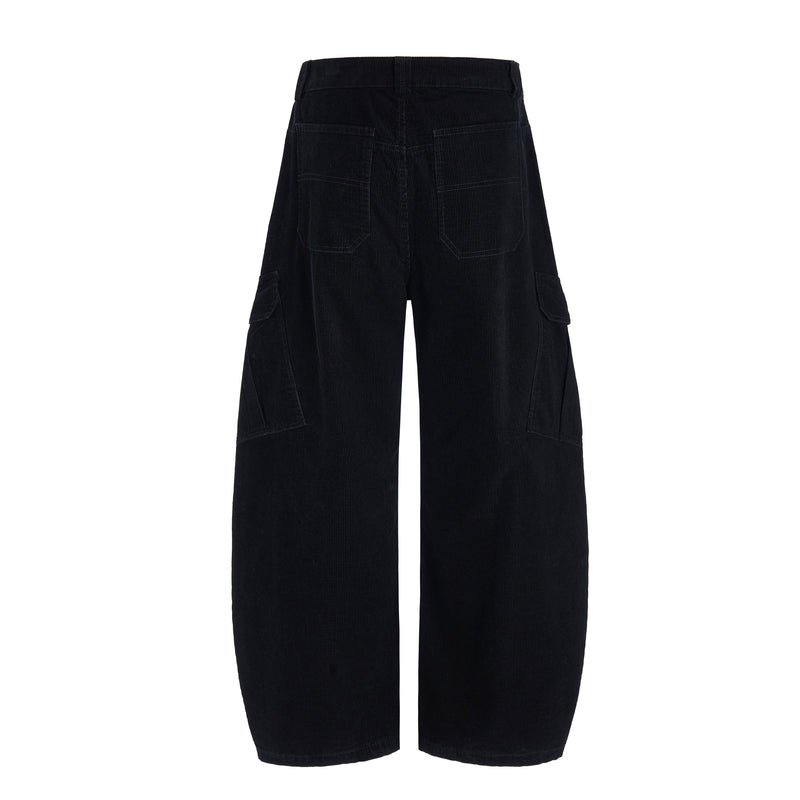 Corduroy Utility Wide-Leg Cargo Pants | SEAKOFF