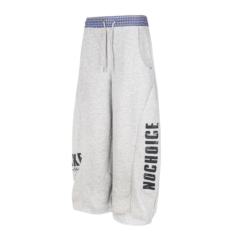 Double-Waist Checkered Print Wide-Leg Track Pants | Y2K Streetwear