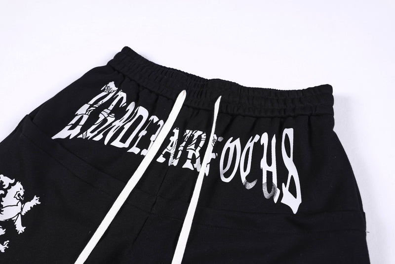 Omirad Gothic Script Wide-Leg Sweatpants | Streetwear