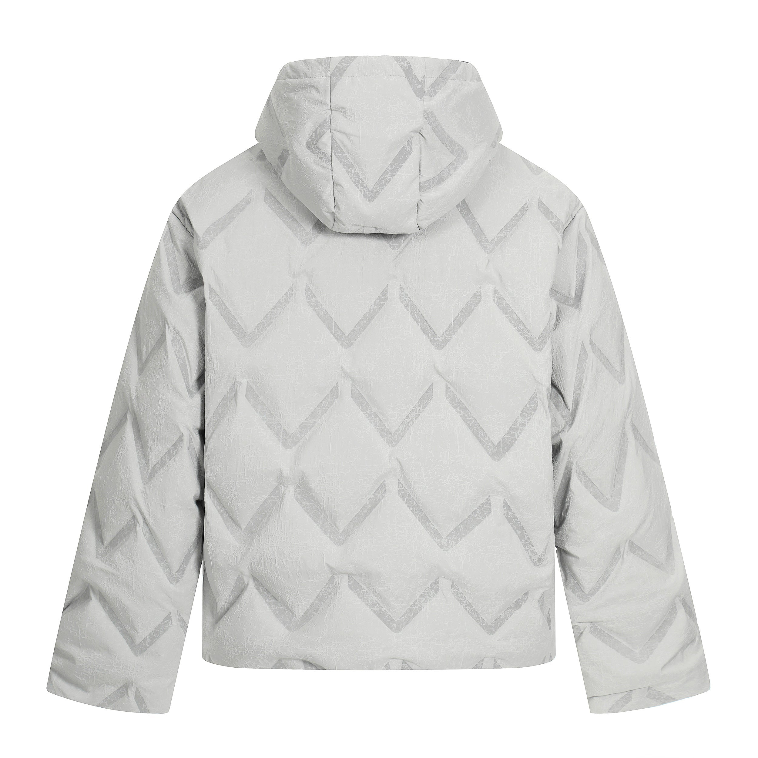 Quilted Hooded Puffer Jacket | Diamond Stitch Winter Coat
