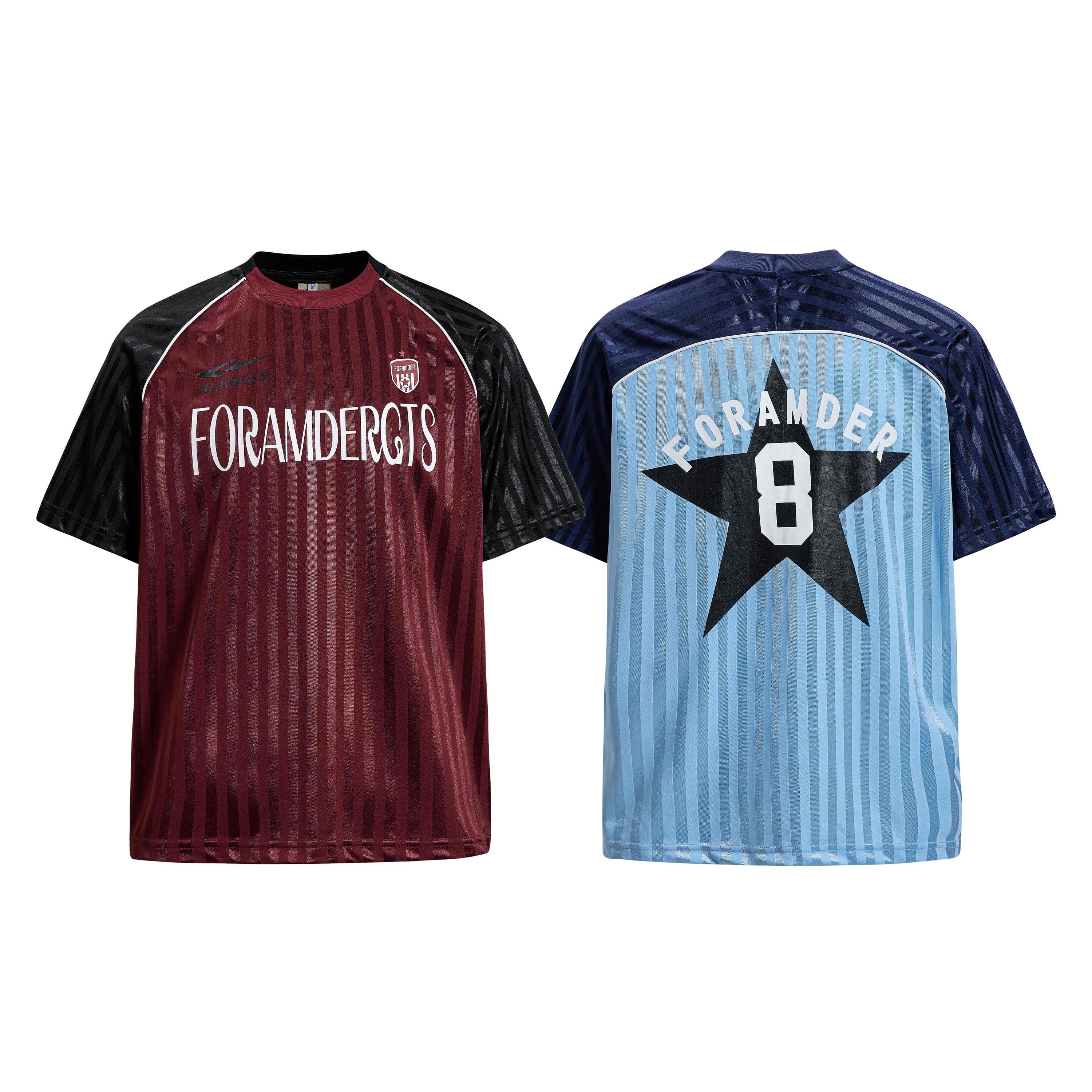 FORAMDERGTS Velocity Stripe Football Jersey Tee | BLACKGTS