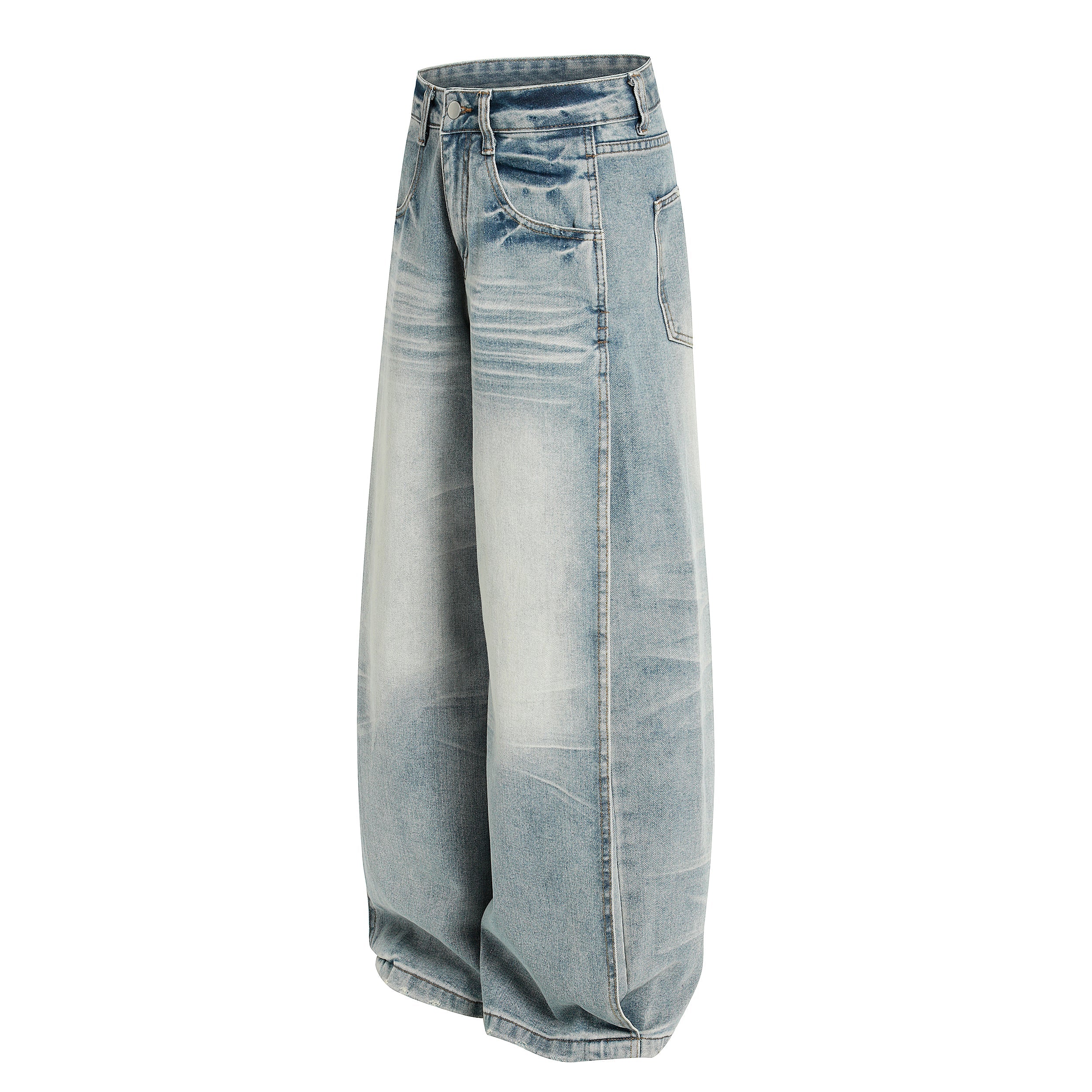 Omirad Vintage Wash Wide-Leg Denim Pants | Oversized Fit