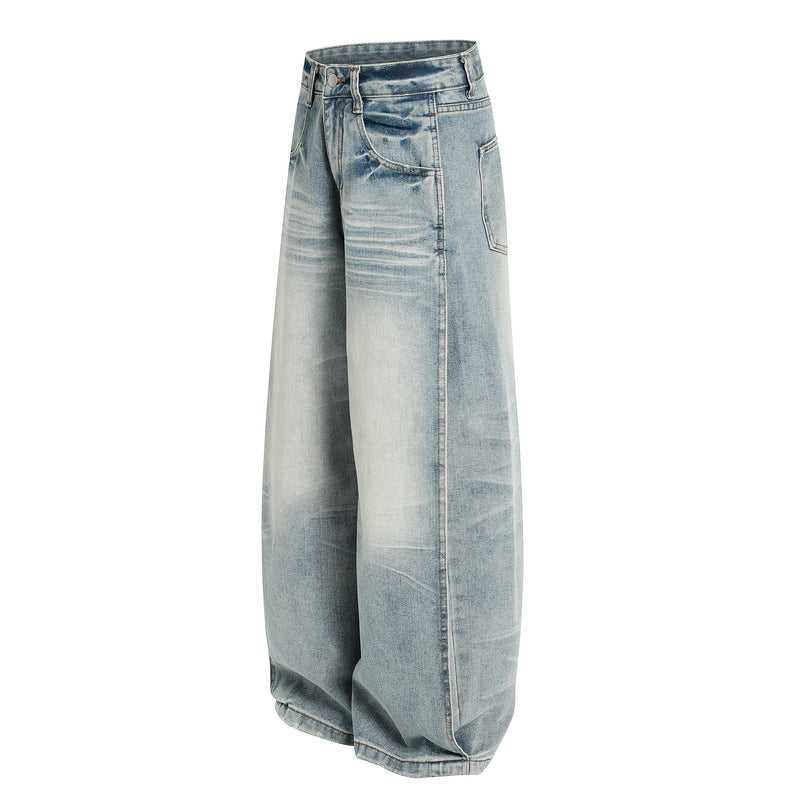 Omirad Vintage Wash Wide-Leg Denim Pants | Oversized Fit