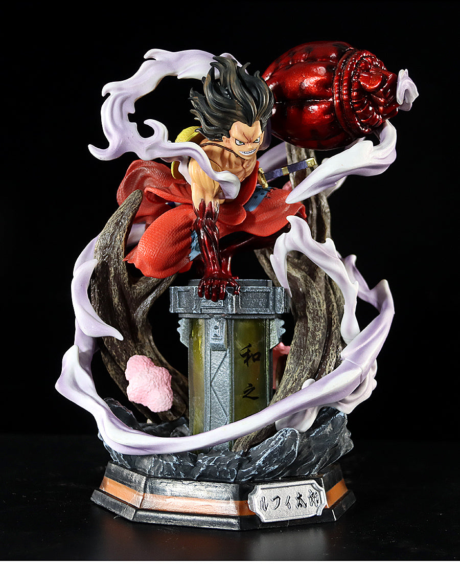 Luffy Gear 5 Action Figurine – 26cm with Fiery Red Effects and Dynamic Base, Limited Edition – One Piece Collectible