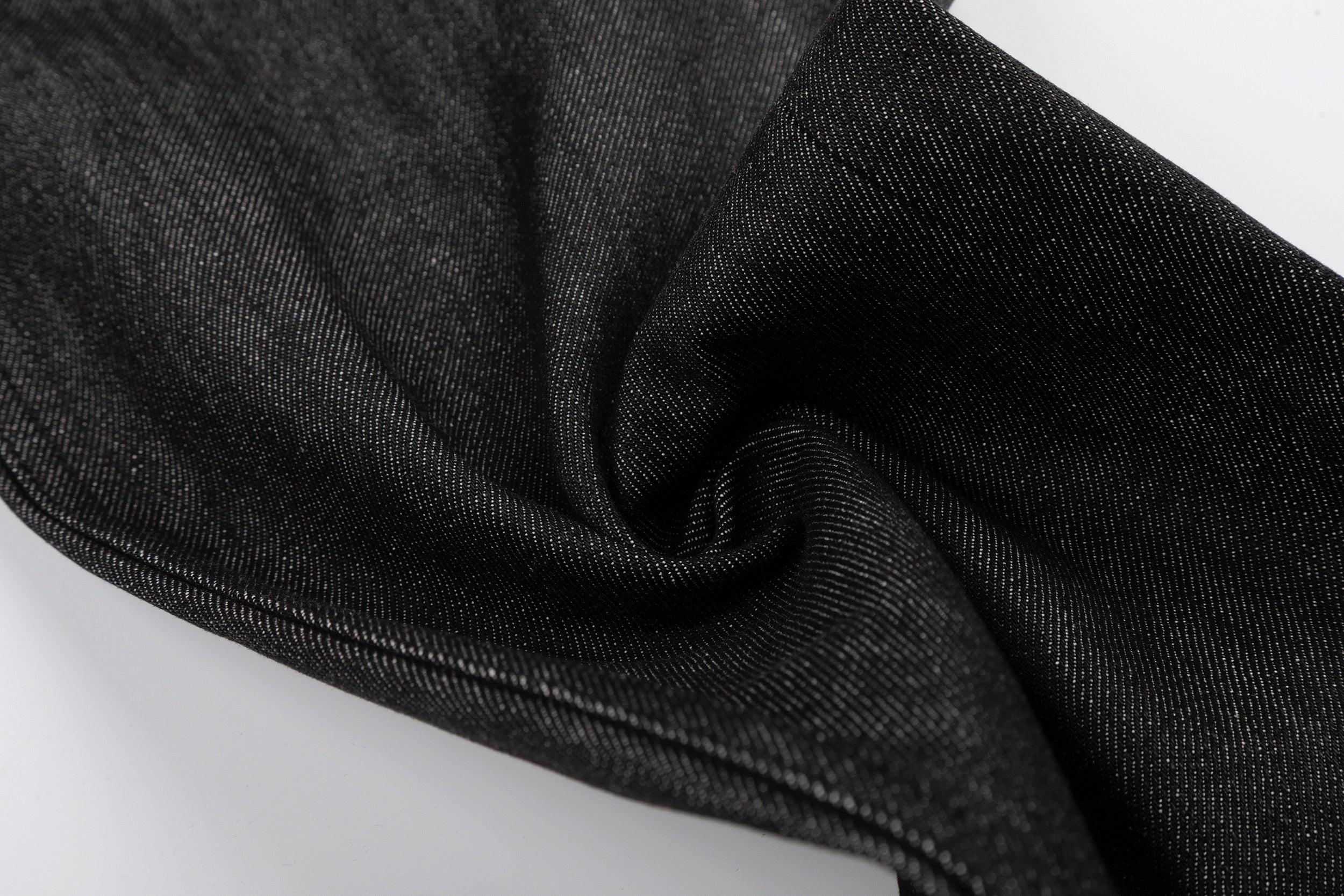 Black Raw Denim Wide Leg Jeans | Button Fly | Omirad