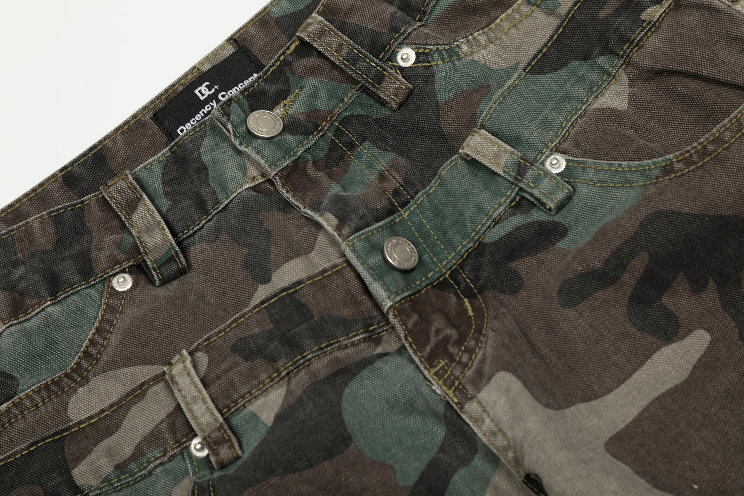 Omirad Double-Waist Camo Cargo Jeans | Wide-Leg Streetwear
