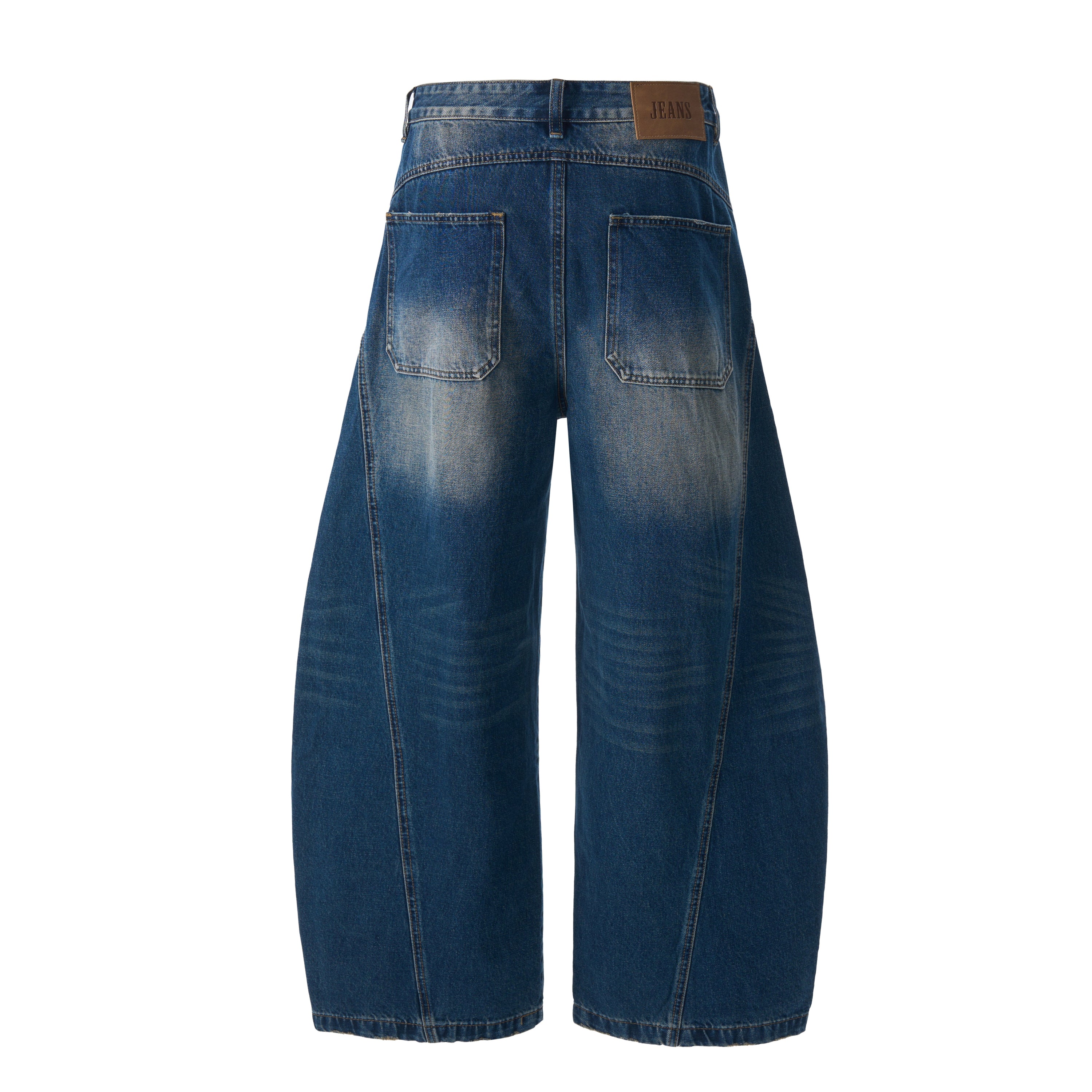 V-Panel Vintage Washed Wide-Leg Jeans | Oversized Denim