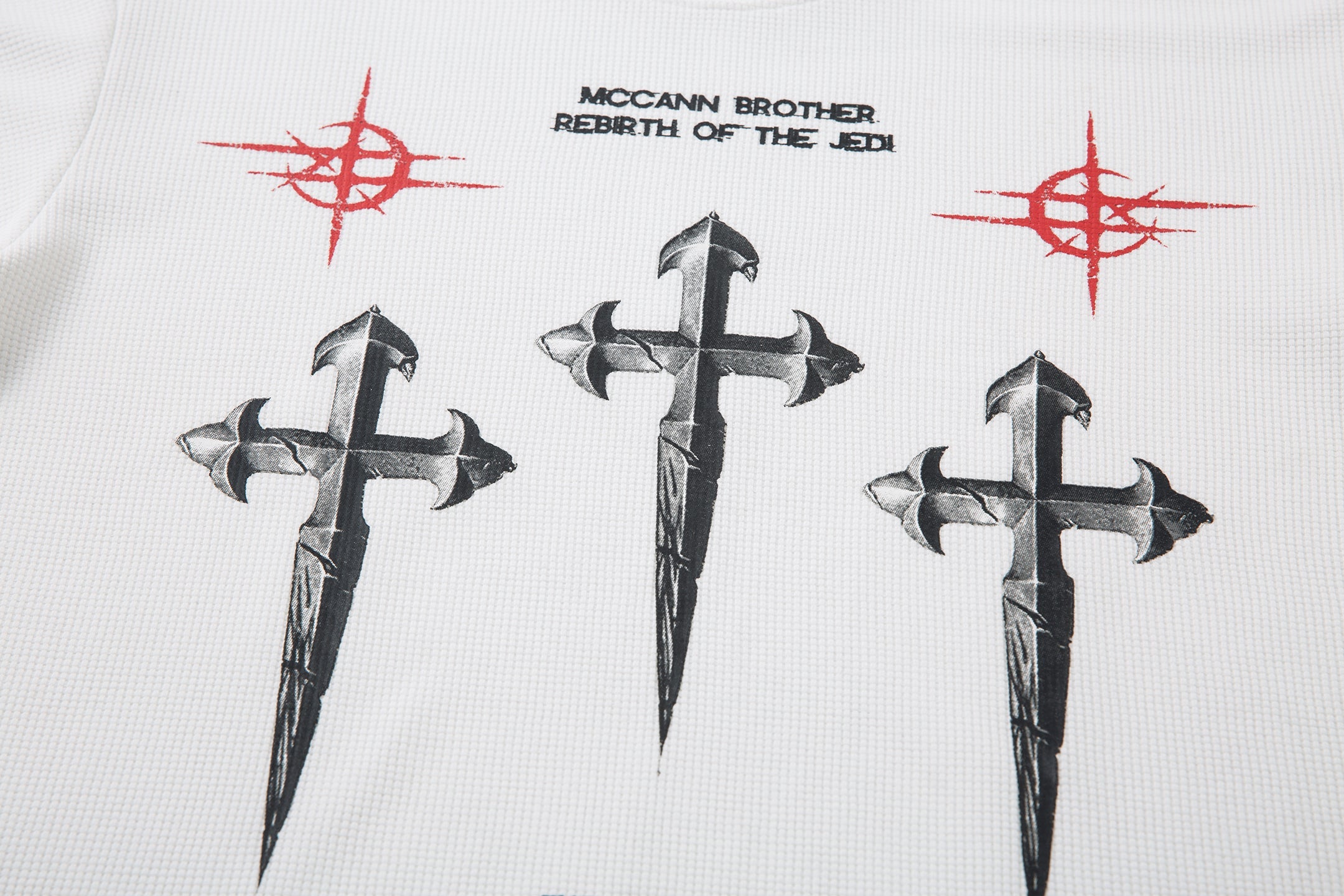Gothic Cross Long Sleeve Graphic Tee | Dark Streetwear