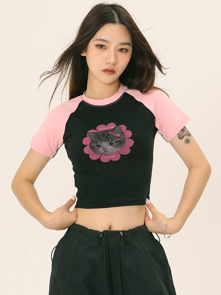 Cat Crop Tee - Seakoff